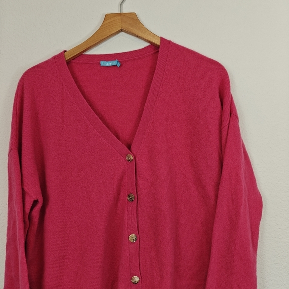 J. Mclaughlin Long Sleeve V-neck 100% Cashmere Button Up Cartigan Size Medium - Picture 3 of 13